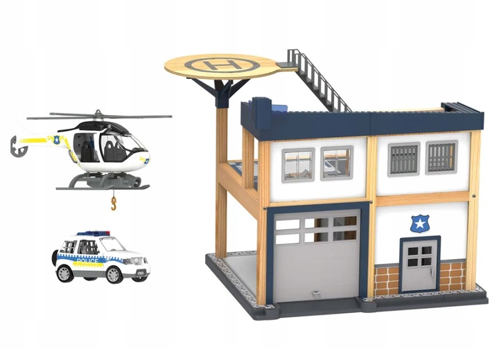 Playtive Policajná stanica XXL hrací domček pre deti WOOD LED svetelná sada